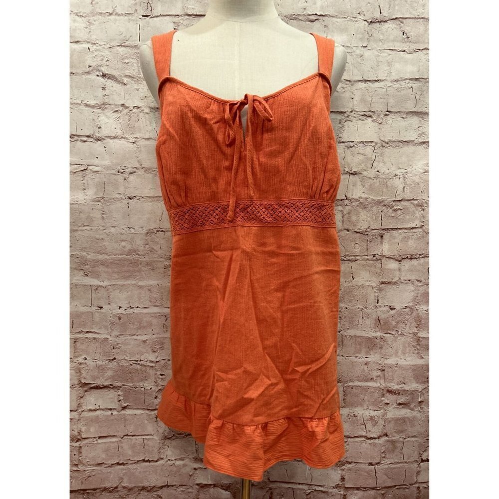 Venezia Lane Bryant Womens Cami Top Sleeveless Coral Orange Crochet Size 22 NEW